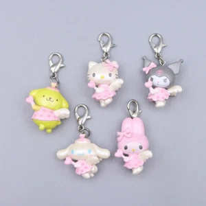 5pcs Cute Angel Cinnamoroll Kuromi Figures PVC Doll Toy Lobster Clasp Pendant - Picture 1 of 6