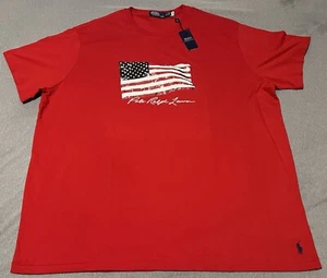 Polo Ralph Lauren Mens American Flag Red Graphic Tee Patriot 3XBig - Picture 1 of 5