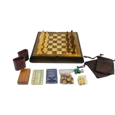 Juego de backgammon y ajedrez vintage con cartas como nuevo Foto 1 de 4