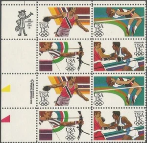 Zip Block of 8 stamps - Scott 2048-51 - 13 cent - '84 Olympics - 1984 - MNH - Picture 1 of 1