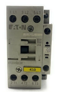 EATON XTCE032C01 IEC Contactor 110 130 VDC XTCE032C01 -K10, 3 Pole Break 250 VDC - Picture 1 of 10