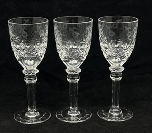 Rogaska Gallia Cordial Glass Crystal Etched Floral 5in 3Pc Set - Picture 1 of 11