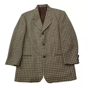 ZANETTI GALTES Super 100 Wool Sport Jacket Men 44R Brown Retro Blazer Italy 54 R - Picture 1 of 23