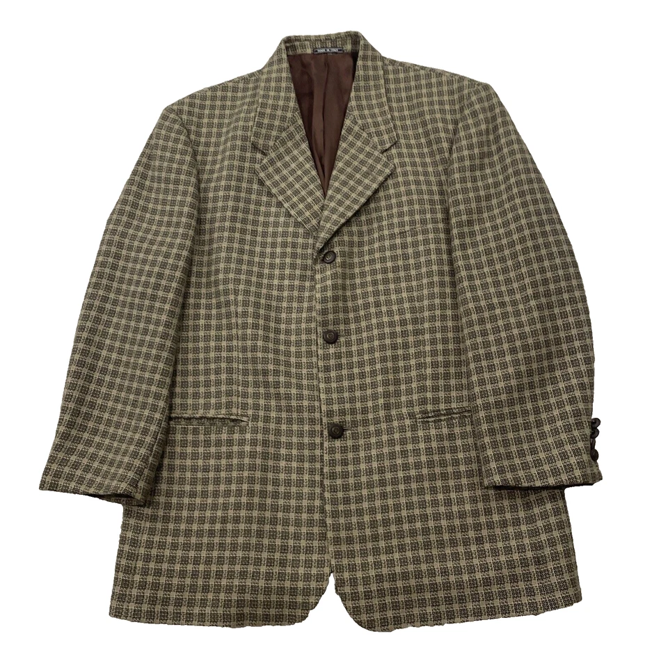 Chaqueta Deportiva de Lana ZANETTI GALTES Super 100 Hombres 44R Marrón Retro Blazer Italia 54 R Foto 1 de 4