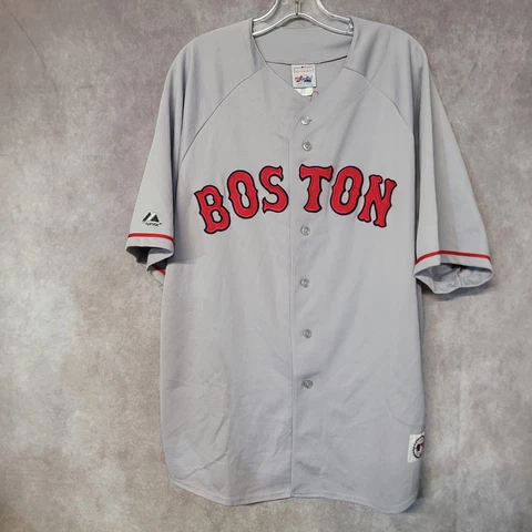 Vintage Majestic Boston Red Sox Manny Ramirez 24 Gray Jersey Mens 2XL Sewn Cover