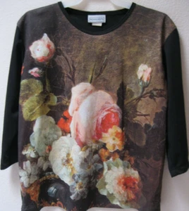 Womens Dressy Tee Shirt by Impressions of California, 3/4 Sleeves, Size Large - Picture 1 of 5