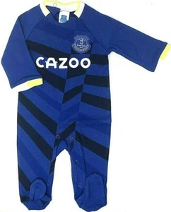 EVERTON FC BABY SLEEPSUIT GROW PLAY BODYSUIT FOOTBALL PRAM BABIES EFC - Picture 1 of 8