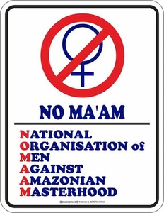 witziges Männer Sprüche Schild - NO MA'AM - lustige Geschenke Blechschilder - Bild 1 von 1