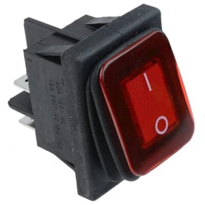 Interruptor basculante rectangular rojo impermeable 20A 250VAC 30 X 22mm iluminado - Imagen 1 de 12
