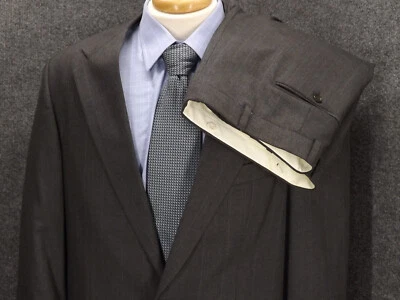 Chaps Ralph Lauren Mens Suit 42L Gray Pinstriped Wool 36x31.5 Pant 2 Button 2 Pc - Image 1 of 4