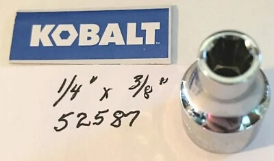 Kobalt  1/4" x 3/8" Dr Standard Chrome Socket 6 Pt  # 52587  Free USA Shipping - Image 1 of 2
