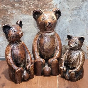 Vintage History Craft Strickland Bears Sculpture Set of 3 - Picture 1 of 12