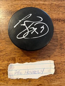 Phil Housley (HOF '15) Hand Signed Autographed Black Hockey Puck - Picture 1 of 2