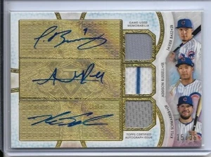 2018 Topps Kyle Schwarzber Javier Baez Russell Jersey Auto #D/36 Chicago Cubs - Bild 1 von 2