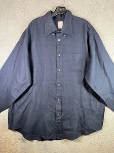 Brooks Brothers Hemd Herren Extra Large Blau Knopfleiste Leinen Baird Mcnutt Chambray - Bild 1 von 10