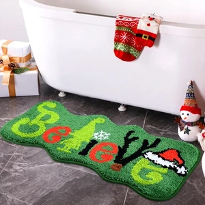 Alfombra Believe Christmas Runner 32 x 15 pulgadas verde lima roja alfombra de baño interior... - Imagen 1 de 7