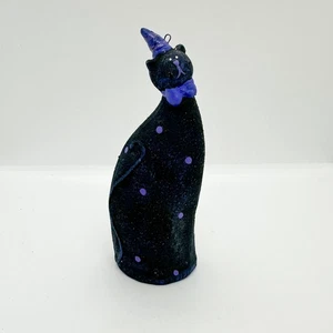 De colección Gato Negro Hecho a Mano Redware Cerámica Arcilla Halloween Bruja Bruja *DEFECTUOSO - Imagen 1 de 7