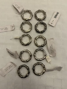 Pottery Barn Bamboo Napkin Rings Silver Lot of 10 New Need To Be Polished - Afbeelding 1 van 7