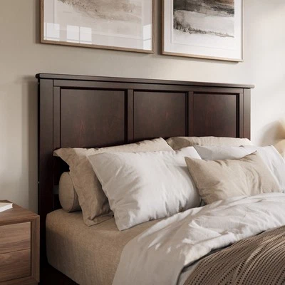 AFI Madison Queen Wood Panel Headboard with USB Charging Station in Espresso - Image 1 of 4