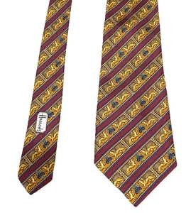 Harrods Men’s Neck Tie Sphinx Design 100% Silk Red And gold Made In England - Picture 1 of 6