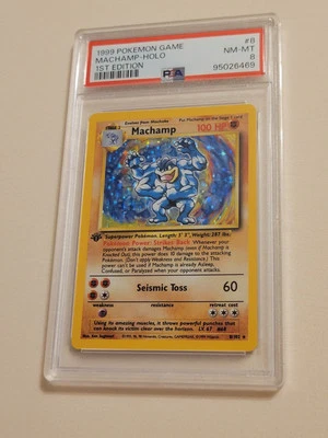 Machamp - Pokemon Base Set First 1st Edition #8 - Near Mint to Mint PSA 8 - Image 1 of 4