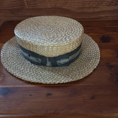 Vintage Straw Boaters Hat Maurice L Rothchild & Co  - Image 1 of 4