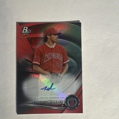 2022 Bowman Platinum Top Prospects Alejandro Hidalgo #TOP-20 Autographs Red /10 - Image 1 of 4