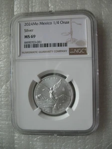 Moneda de Plata México 2024 Libertad UNC 1/4 Onza NGC MS69 - Imagen 1 de 4