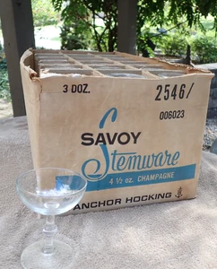 (36) Vintage Mid Century Anchor Hocking Savoy Sektgläser Dusche Hochzeit - Bild 1 von 6