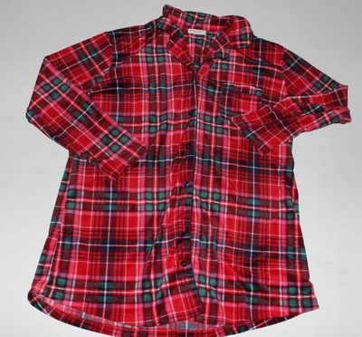 NUEVO SIN ETIQUETAS Para mujeres LAURA ASHLEY Rojo Cuadros Manga Larga Botón Camisa de Noche Vestido Talla XL Foto 1 de 3