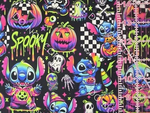 Custom Cotton Woven Fabric Movie Stitch Spooky Halloween By the 1/4 Yard 9x56 - Picture 1 of 2