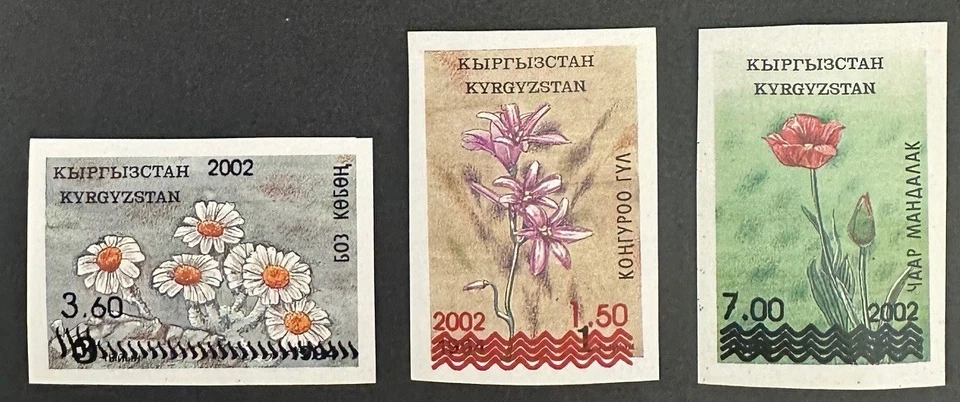 KYRGYZSTAN  199 - 201  Beautiful Mint NEVER Hinged   IMPERF  Set - Image 1 of 1