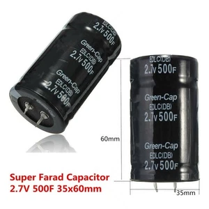 Farah Super Capacitor Plastic + Metal Super Farad 2.7V 500F Automobile - Photo 1/8