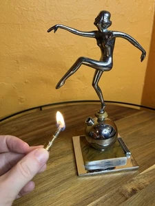 Encendedor de mesa permanente Art Deco vintage para mujer en movimiento - Imagen 1 de 10