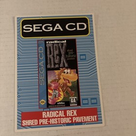 Sega CD Radical Rex Shred Pre- Historic pavement VIDPRO Card Toys R Us Display