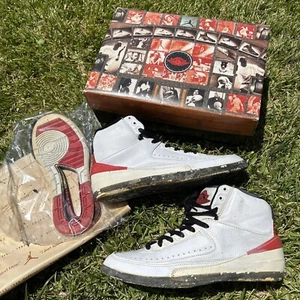 1995 Nike Air Jordan 2 Retro VTG 1980s 1 Red 130235-161 SZ 8.5 OG Box 1994 90s - Picture 1 of 18