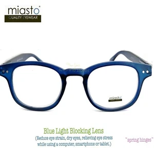MIASTO PREPPY ROUND/SQUARISH COMPUTER READING GLASSES (ANTI-BLUE LIGHT) +2.50 - Picture 1 of 3