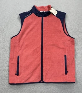 Peter Millar Gale Fade Fleece Vest Men's XL Cape Red Full Zip Stretch Golf NEW - Picture 1 of 9