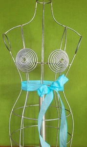 Schneiderpuppe Ankleidepuppe Damenbüste METALL silber VINTAGE Deko-Objekt - Bild 1 von 7
