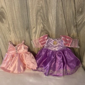 3 Build a Bear Princess Dress Disney Rapunzel  Purple Floral Glitter & Pink Nice - Picture 1 of 4