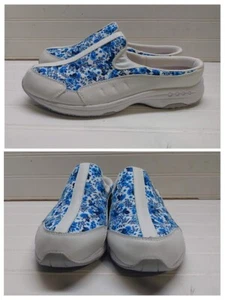 Easy Spirit TRAVELTIME 11W Blue White Leather Mule Slide Sandals Women's Shoes - Picture 1 of 9