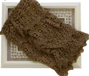 Mustard Pie Girls Ankle Flairs Crochet Leg Warmers Brown Taupe Large - Picture 1 of 1