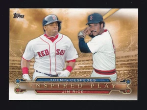 2015 Topps Series 1 #I-8 JIM RICE & YOENIS CESPEDES Red Sox INSPIRED PLAY Insert - Picture 1 of 2