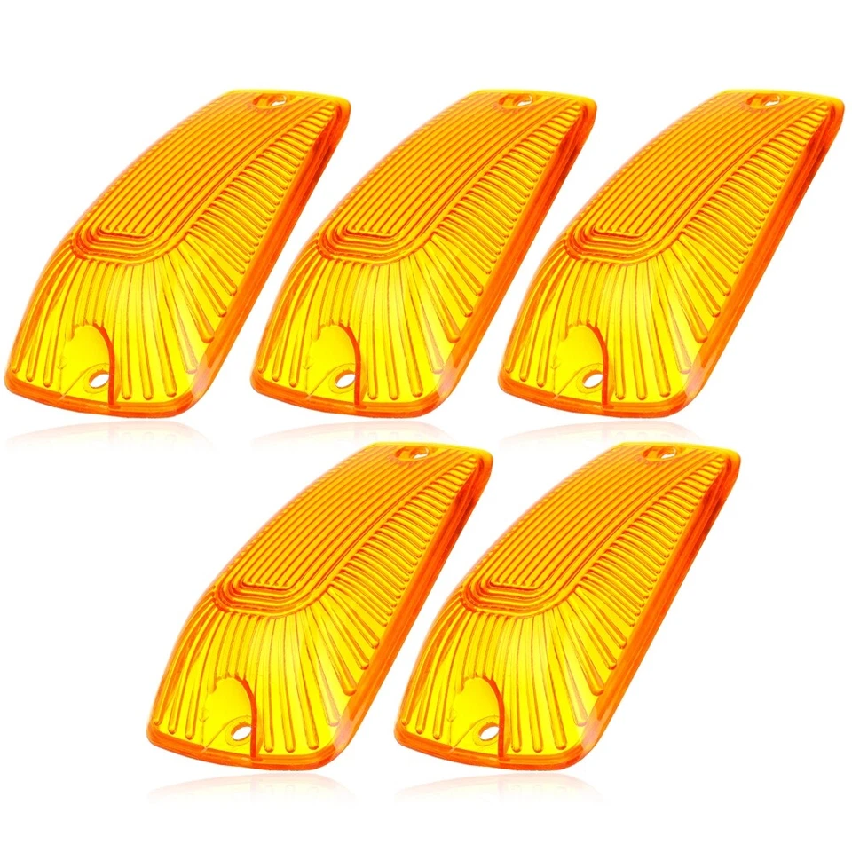 5pcs Roof Running Top Light CAB Marker Amber Cover Lens For1988-2000 Chevy GMC