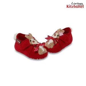 Living Kitzbuhel Boiled Wool No Slip Indoor Outdoor Baby Slipper Shoe, Red Bunny - Picture 1 of 1