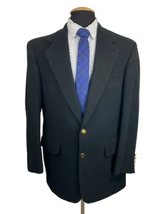 BILL BLASS Mens Black PURE CAMEL HAIR Classic Fit Sport Coat Blazer Jacket 42S - Picture 1 of 13