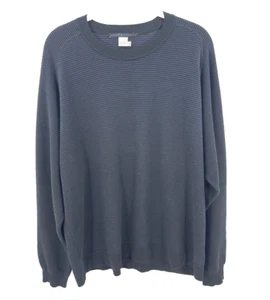 Peruvian Connection Pima Cotton Lightweight Sweater Mens L Black Blue Knit - Picture 1 of 7