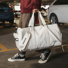 Fashion Men Gym Duffel Leather Shoulder Handbag Bag Travel Laptop Luggage fv