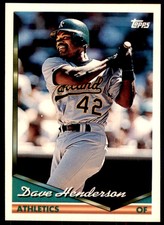 1994 Topps Dave Henderson Baseball Card #708