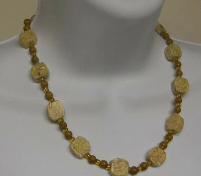 Collar marrón mop y madreperla comprimido hecho a mano con cuentas 18 pulgadas nuevo N340 Foto 1 de 3